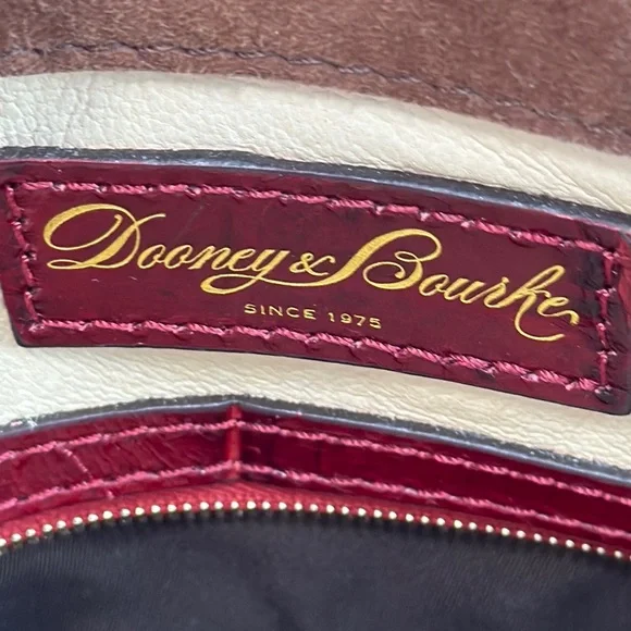 Dooney & Bourke Burgundy Croc-Embossed Satchel - Picture 7 of 13